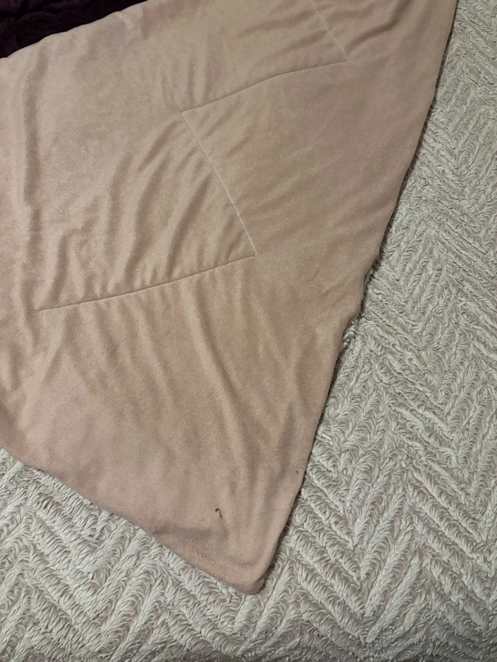 Queen Size Blush Pink Faux Fur Comforter Blanket
